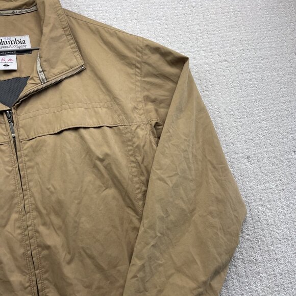 Columbia Mens L Jacket  Northway Full Zip Vented Windbreaker Tan / Sand Outdoor - Picture 4 of 15